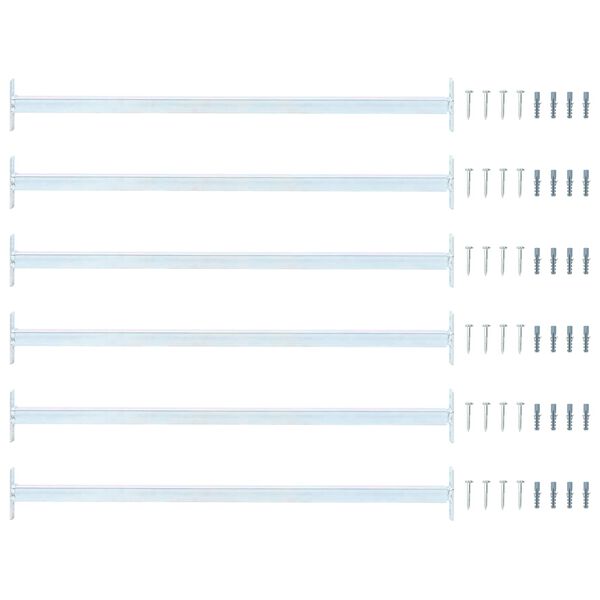 vidaXL Barra de seguran&ccedil;a ajust&aacute;vel para janelas 6 pcs Prateado A&ccedil;o