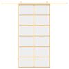 vidaXL Porta deslizante 102,5x205 cm vidro ESG/alum&iacute;nio dourado