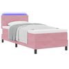 vidaXL Cama Box Spring LED com colch&atilde;o com led Rosa 90 x 190 cm Veludo