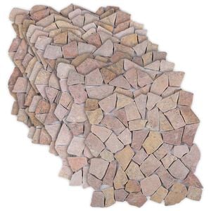 vidaXL Azulejos de Mosaico Vermelho 30 x 30 cm M&aacute;rmore