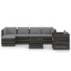 vidaXL 7 pcs conj. lounge jardim + almofad&otilde;es madeira impreg. cinzento
