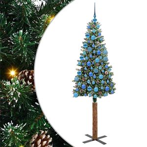 vidaXL &Aacute;rvore de Natal Slim com 300 LEDs com suporte Verde 180 cm