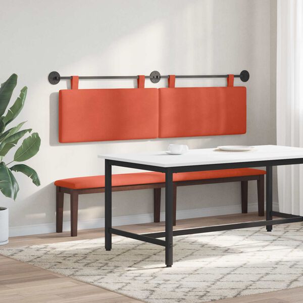 vidaXL Cabeceira Suspensa Liso Laranja Vermelho 170 x 55 x 5 cm