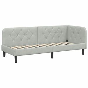 vidaXL Estrutura de Cama de Canto Cinzento-claro 80 x 200 cm Veludo