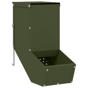 vidaXL Comedouro para Coelhos Verde Oliva 12,5 x 26 x 28,5 cm 1 kg