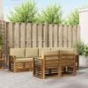 vidaXL Conjunto de Sof&aacute; Sectional com almofada 7 pcs Natural e Bege