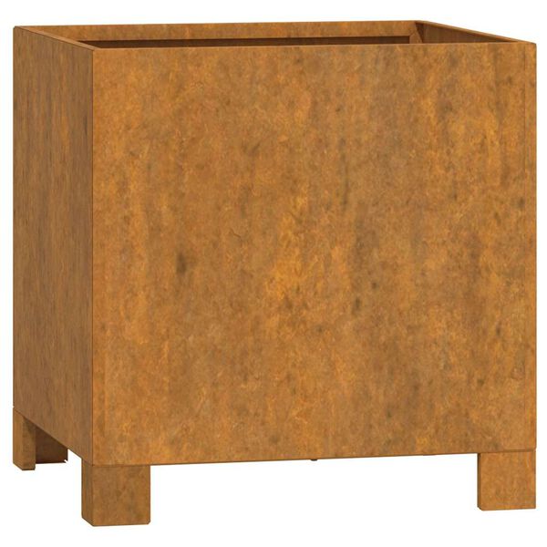 vidaXL Vaso/floreira com pernas 30x30x30 cm aço corten cor enferrujado