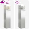 vidaXL Luz Solar LED de Caminho 2 pcs Prateado Galvanizado