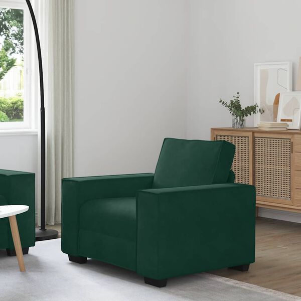 vidaXL Poltrona 100x78x84 cm veludo verde-escuro