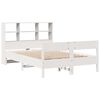 vidaXL Cama com estante sem colch&atilde;o 120x190 cm pinho maci&ccedil;o branco