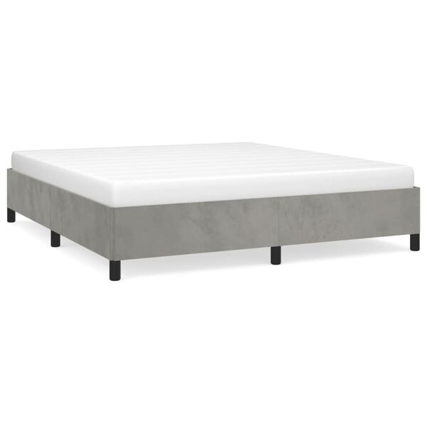 vidaXL Estrutura de cama sem colchão 180x200 cm veludo cinzento-claro