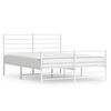 vidaXL Estrutura de cama com cabeceira e p&eacute;s 160x200 cm metal branco