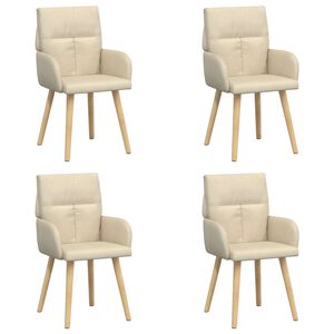 vidaXL Cadeiras de Jantar 4 unid. Tecido Creme 60 x 56 x 96 cm