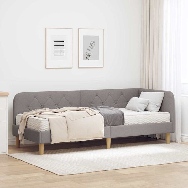 vidaXL Estrutura de Cama de Canto Cinzento-acastanhado 80 x 200 cm