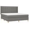 vidaXL Cama box spring c/ colch&atilde;o e LED 160x200 cm tecido cinza-escuro