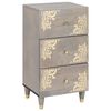 vidaXL Buffet Cinza e Ouro 40 x 33 x 75 cm Madeira de manga maci&ccedil;a