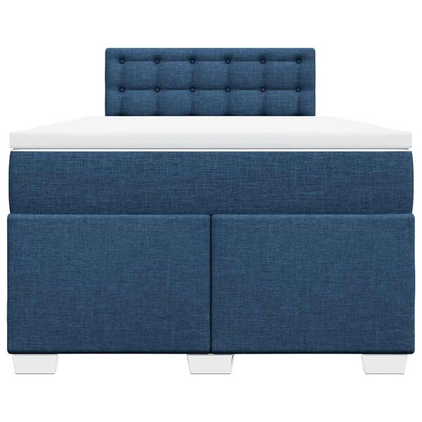 vidaXL Cama boxspring com colch&atilde;o 120x190 cm tecido azul