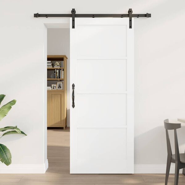 vidaXL Porta Deslizante Branco 83 x 202 cm Madeira de Pinheiro S&oacute;lida