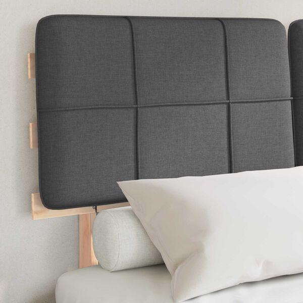 vidaXL Estrutura de Cama com Cabeceira Estofada Cinza Escuro