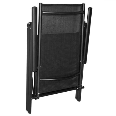 vidaXL Cadeiras de jardim dobráveis 2 pcs alumínio e textilene preto