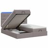 vidaXL Cama Ottoman com Colch&atilde;o e LED Cinzento-acastanhado Tecido