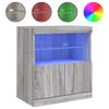 vidaXL Aparador com luzes LED 60x37x67 cm cinzento sonoma