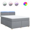 vidaXL Cama com molas/colch&atilde;o 160x200 cm tecido cinzento-claro