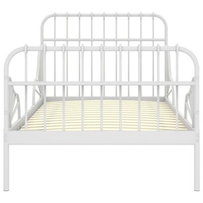 vidaXL Estrutura de cama extensível em metal branco 80x130/200 cm