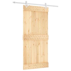 vidaXL Porta Deslizante 95 x 210 cm Natural e Branco