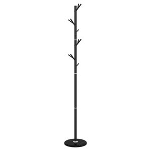 vidaXL Bengaleiro 175 cm ferro revestido a p&oacute; preto
