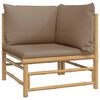 vidaXL 11pcs conj. lounge jardim bambu almofad&otilde;es cinzento-acastanhado