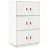 vidaXL Aparador alto 67x40x108,5 cm pinho maci&ccedil;o branco