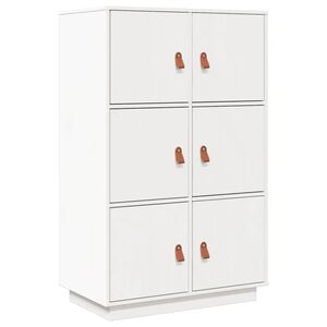 vidaXL Aparador alto 67x40x108,5 cm pinho maci&ccedil;o branco