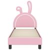 vidaXL Estrutura de Cama para Crian&ccedil;a com Cabeceira Rosa 70 x 140 cm