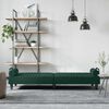 vidaXL Sof&aacute;-cama com apoio de bra&ccedil;os veludo verde-escuro