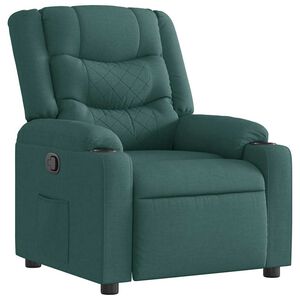 vidaXL Poltrona reclin&aacute;vel tecido verde-escuro