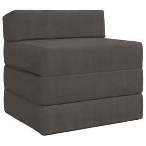 vidaXL Sof&aacute; Cama Dobr&aacute;vel Cinzento-Escuro 200 x 70 x 15 cm