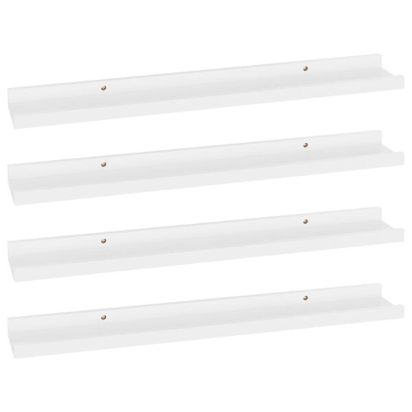 vidaXL Prateleiras de parede 4 pcs 60x9x3 cm branco