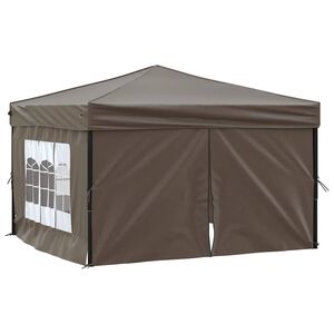 vidaXL Tenda festas dobr&aacute;vel paredes laterais 3x3 m cinza-acastanhado