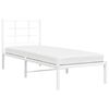 vidaXL Estrutura de cama sem colch&atilde;o com cabeceira 75x190 cm branco