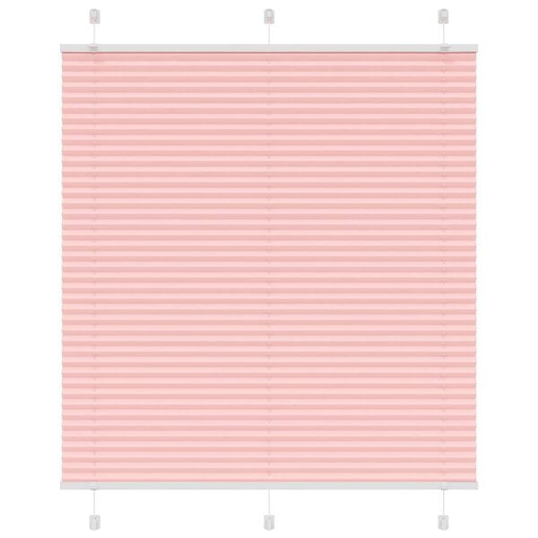 vidaXL Rosa Plissada Cega 120x100 cm Largura Tecido 119,4cm Poli&eacute;ster