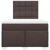 vidaXL Cama boxspring com colch&atilde;o 120x190 cm tecido castanho-escuro