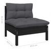 vidaXL 4 pcs conjunto lounge de jardim c/ almofad&otilde;es pinho preto