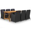 vidaXL 7 pcs conjunto de jantar para jardim preto