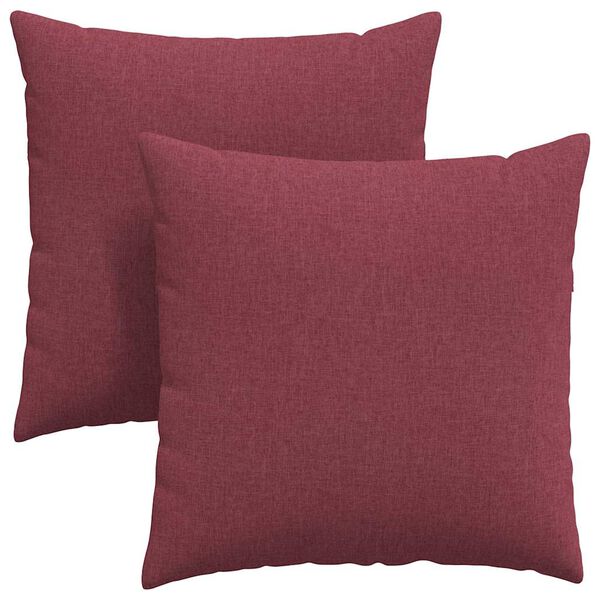 vidaXL Travesseiros de Sof&aacute; 2 pcs Vinho Vermelho 60 x 60 cm tecido