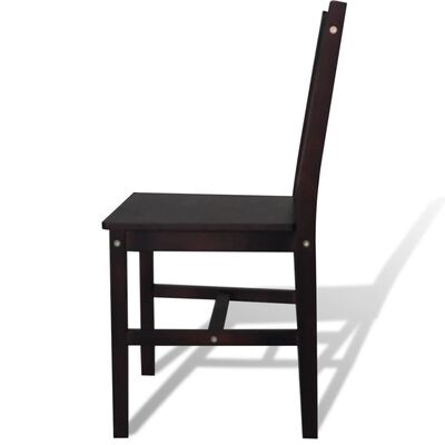 vidaXL Cadeiras de jantar 2 pcs madeira de pinho castanho-escuro