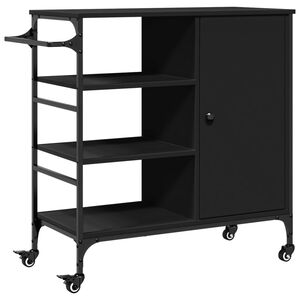 vidaXL Carrinho de cozinha 87,5x38,5x84,5cm derivados de madeira preto