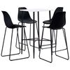 vidaXL 5 pcs conjunto de bar pl&aacute;stico preto