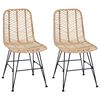 vidaXL Cadeira de jantar 2 unid. Rattan e Ferro Natural