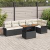 vidaXL Conjunto de Sof&aacute; de Jardim 7 pcs Preto Rattan Sint&eacute;tico